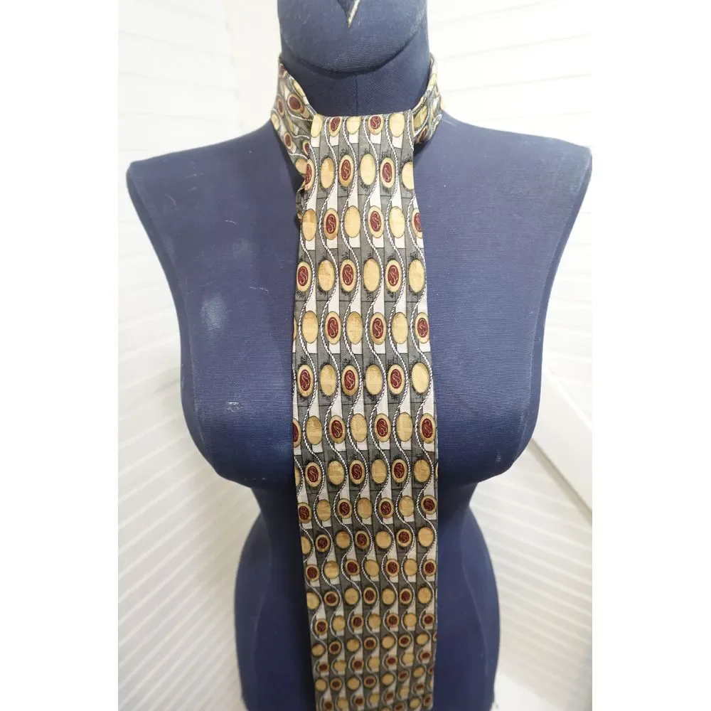 Vintage Shore &‎ Singer Neck tie 100% silk Retro Made In USA Geometric